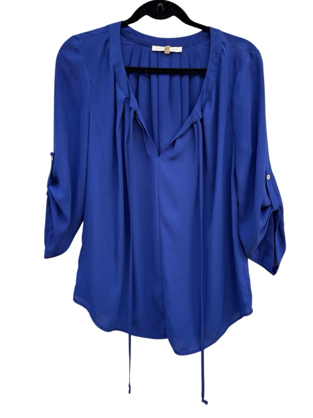 Daniel Rainn Women’s Cobalt Blue Relaxed V Neckline Blouse Size Medium